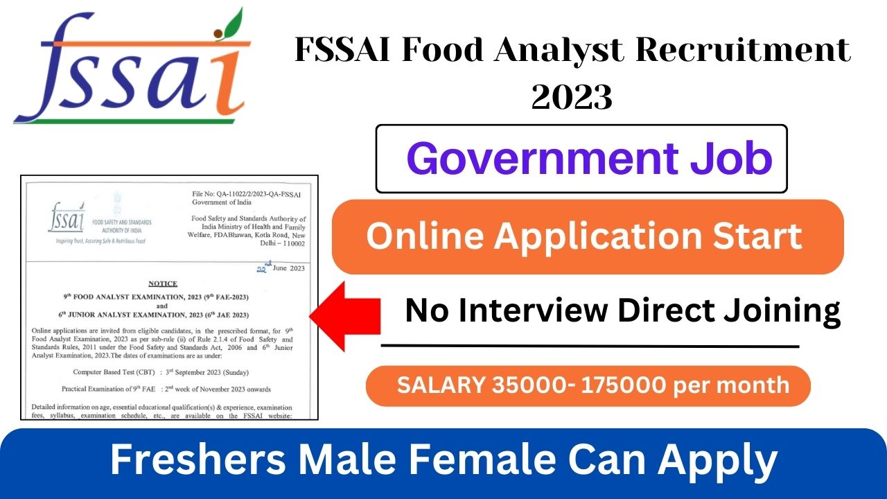 FSSAI Food Analyst Recruitment 2023